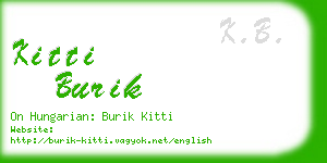 kitti burik business card